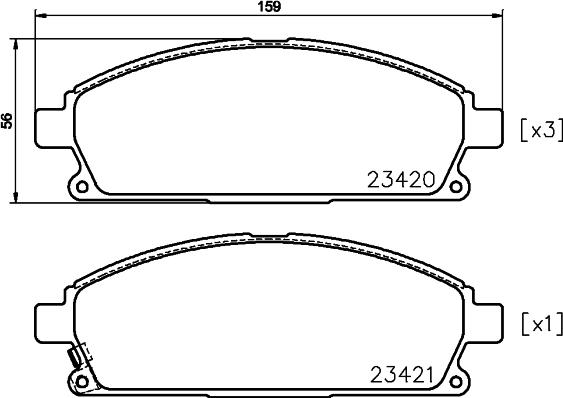 HELLA 8DB 355 036-661 - Bremžu uzliku kompl., Disku bremzes ps1.lv