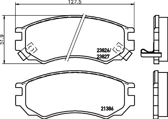 HELLA 8DB 355 036-601 - Bremžu uzliku kompl., Disku bremzes ps1.lv