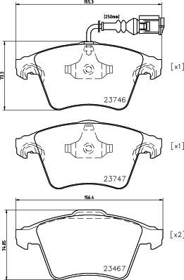 HELLA 8DB 355 030-841 - Bremžu uzliku kompl., Disku bremzes ps1.lv