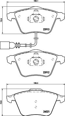 HELLA 8DB 355 031-011 - Bremžu uzliku kompl., Disku bremzes ps1.lv