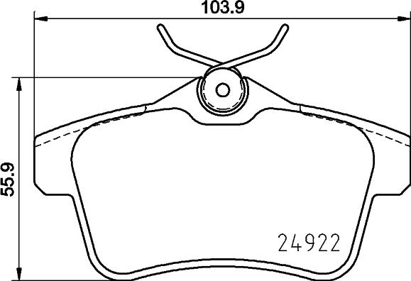 HELLA 8DB 355 031-811 - Bremžu uzliku kompl., Disku bremzes ps1.lv