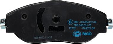 HELLA 8DB 355 031-751 - Bremžu uzliku kompl., Disku bremzes ps1.lv