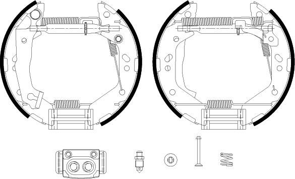 HELLA 8DB 355 038-161 - Bremžu loku komplekts ps1.lv