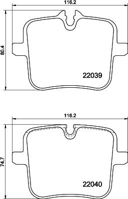 HELLA 8DB 355 037-991 - Bremžu uzliku kompl., Disku bremzes ps1.lv