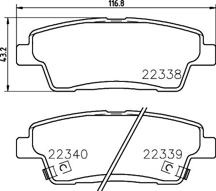 HELLA 8DB 355 037-561 - Bremžu uzliku kompl., Disku bremzes ps1.lv