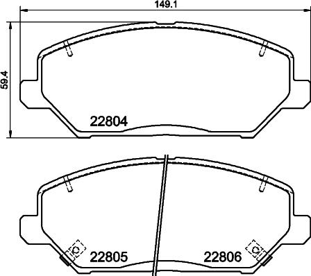 HELLA 8DB 355 037-881 - Bremžu uzliku kompl., Disku bremzes ps1.lv