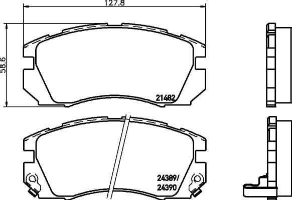 HELLA 8DB 355 037-271 - Bremžu uzliku kompl., Disku bremzes ps1.lv