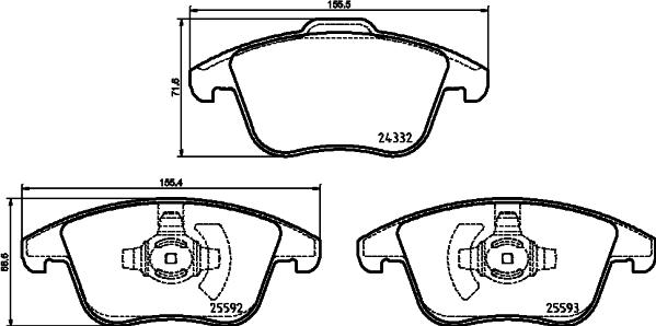 HELLA 8DB 355 037-781 - Bremžu uzliku kompl., Disku bremzes ps1.lv