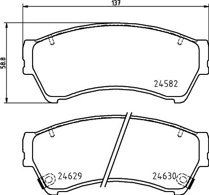 HELLA 8DB 355 029-661 - Bremžu uzliku kompl., Disku bremzes ps1.lv