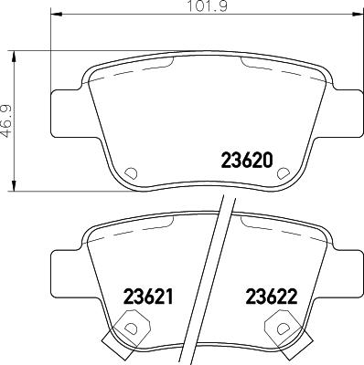 HELLA 8DB 355 029-621 - Bremžu uzliku kompl., Disku bremzes ps1.lv