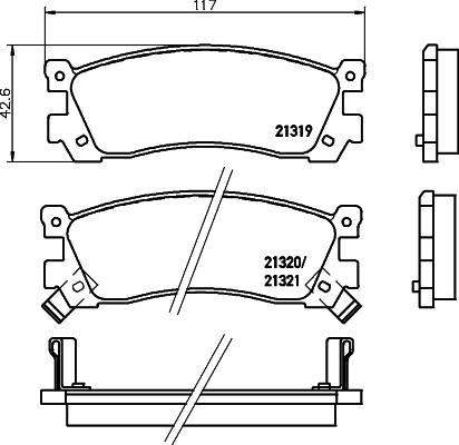 HELLA 8DB 355 029-891 - Bremžu uzliku kompl., Disku bremzes ps1.lv