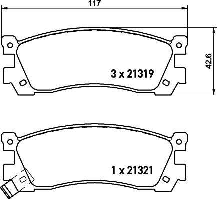 HELLA 8DB 355 029-881 - Bremžu uzliku kompl., Disku bremzes ps1.lv