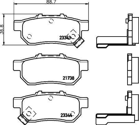 HELLA 8DB 355 024-601 - Bremžu uzliku kompl., Disku bremzes ps1.lv