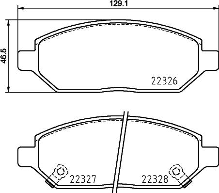 HELLA 8DB 355 025-451 - Bremžu uzliku kompl., Disku bremzes ps1.lv