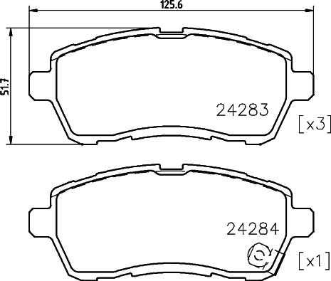 HELLA 8DB 355 025-501 - Bremžu uzliku kompl., Disku bremzes ps1.lv