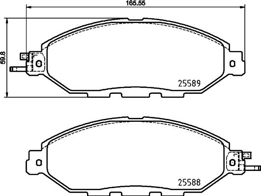 HELLA 8DB 355 025-101 - Bremžu uzliku kompl., Disku bremzes ps1.lv