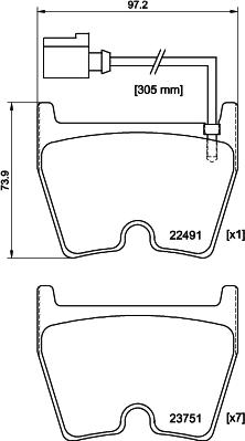 HELLA 8DB 355 025-171 - Bremžu uzliku kompl., Disku bremzes ps1.lv