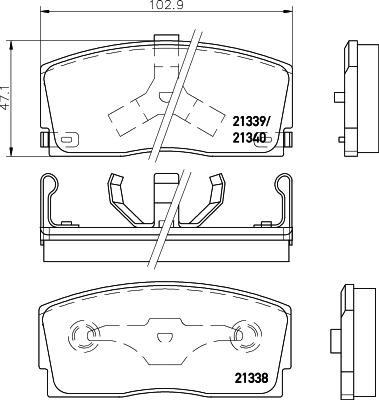 HELLA 8DB 355 026-911 - Bremžu uzliku kompl., Disku bremzes ps1.lv