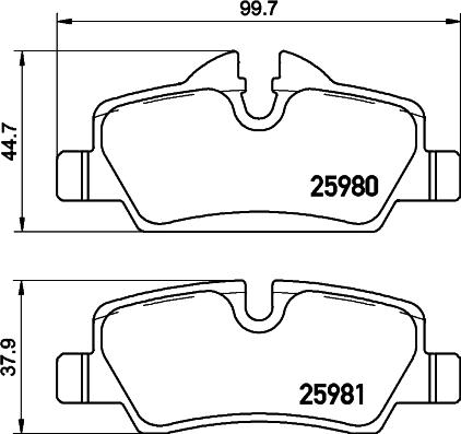 HELLA 8DB 355 026-681 - Bremžu uzliku kompl., Disku bremzes ps1.lv