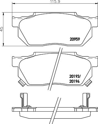 HELLA 8DB 355 026-831 - Bremžu uzliku kompl., Disku bremzes ps1.lv