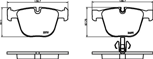 HELLA 8DB 355 026-301 - Bremžu uzliku kompl., Disku bremzes ps1.lv