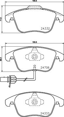 HELLA 8DB 355 026-231 - Bremžu uzliku kompl., Disku bremzes ps1.lv