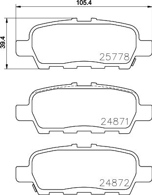 HELLA 8DB 355 020-401 - Bremžu uzliku kompl., Disku bremzes ps1.lv