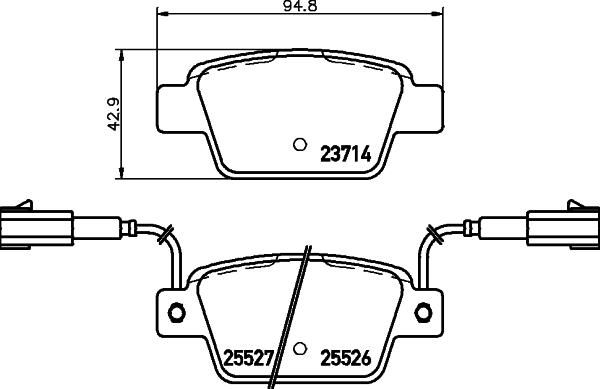 HELLA 8DB 355 020-181 - Bremžu uzliku kompl., Disku bremzes ps1.lv