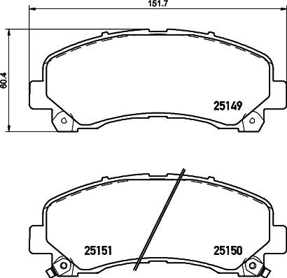 HELLA 8DB 355 020-171 - Bremžu uzliku kompl., Disku bremzes ps1.lv