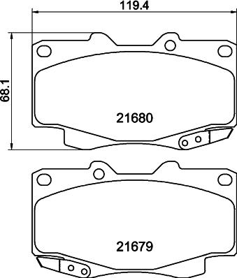 HELLA 8DB 355 020-811 - Bremžu uzliku kompl., Disku bremzes ps1.lv