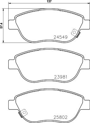 HELLA 8DB 355 020-881 - Bremžu uzliku kompl., Disku bremzes ps1.lv