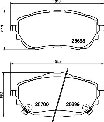 HELLA 8DB 355 020-281 - Bremžu uzliku kompl., Disku bremzes ps1.lv