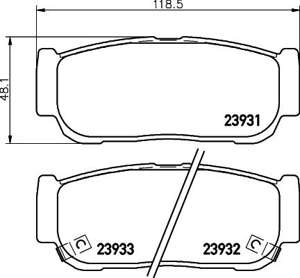 HELLA 8DB 355 020-221 - Bremžu uzliku kompl., Disku bremzes ps1.lv