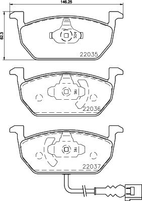 HELLA 8DB 355 021-951 - Bremžu uzliku kompl., Disku bremzes ps1.lv