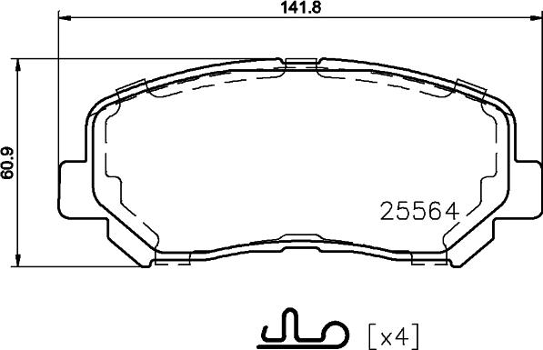 HELLA 8DB 355 021-981 - Bremžu uzliku kompl., Disku bremzes ps1.lv