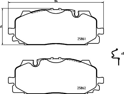 HELLA 8DB 355 021-641 - Bremžu uzliku kompl., Disku bremzes ps1.lv