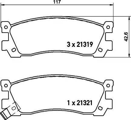 HELLA 8DB 355 021-171 - Bremžu uzliku kompl., Disku bremzes ps1.lv