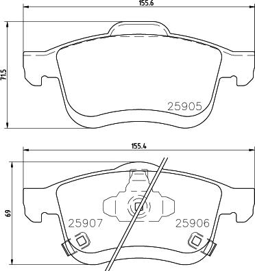 HELLA 8DB 355 021-801 - Bremžu uzliku kompl., Disku bremzes ps1.lv