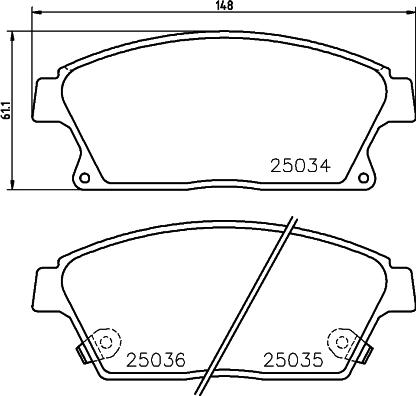 HELLA 8DB 355 028-821 - Bremžu uzliku kompl., Disku bremzes ps1.lv