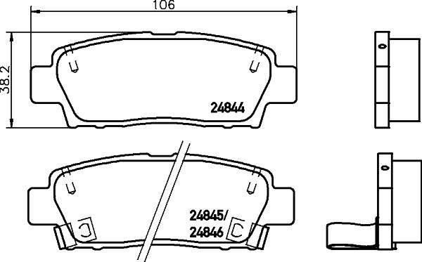 HELLA 8DB 355 028-751 - Bremžu uzliku kompl., Disku bremzes ps1.lv