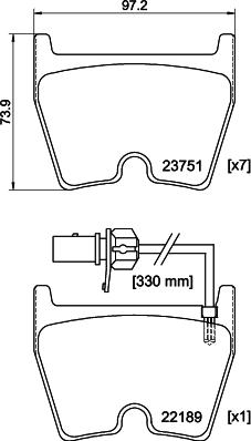 HELLA 8DB 355 023-081 - Bremžu uzliku kompl., Disku bremzes ps1.lv