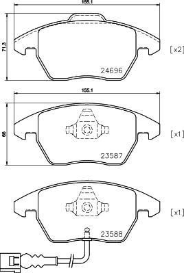 HELLA 8DB 355 023-161 - Bremžu uzliku kompl., Disku bremzes ps1.lv