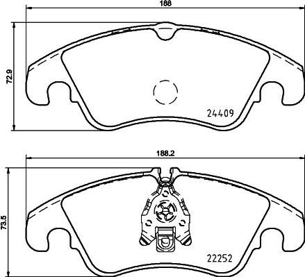 HELLA 8DB 355 023-221 - Bremžu uzliku kompl., Disku bremzes ps1.lv