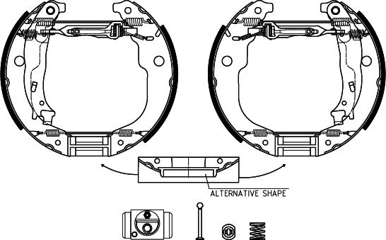 HELLA 8DB 355 022-951 - Bremžu loku komplekts ps1.lv