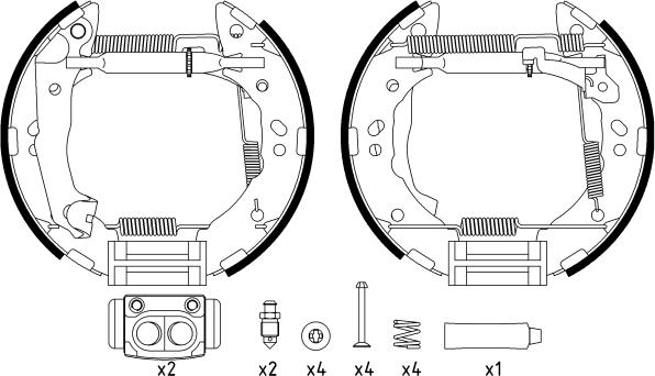 HELLA 8DB 355 022-631 - Bremžu loku komplekts ps1.lv