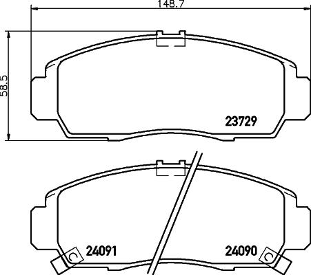 HELLA 8DB 355 027-891 - Bremžu uzliku kompl., Disku bremzes ps1.lv