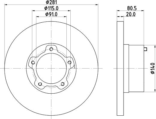 HELLA 8DD 355 100-901 - Bremžu diski ps1.lv