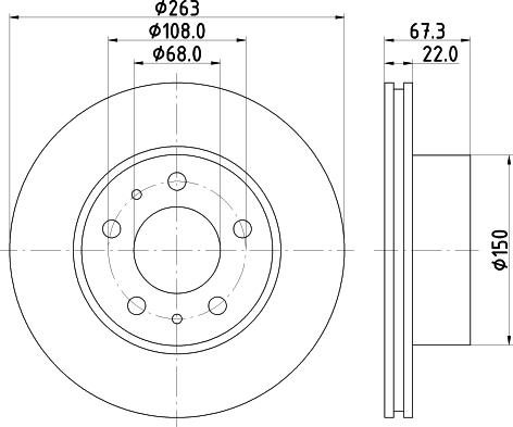 HELLA 8DD 355 100-341 - Bremžu diski ps1.lv