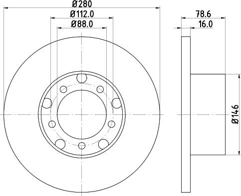 HELLA 8DD 355 100-201 - Bremžu diski ps1.lv