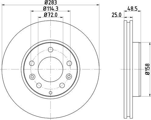 HELLA 8DD 355 128-181 - Bremžu diski ps1.lv